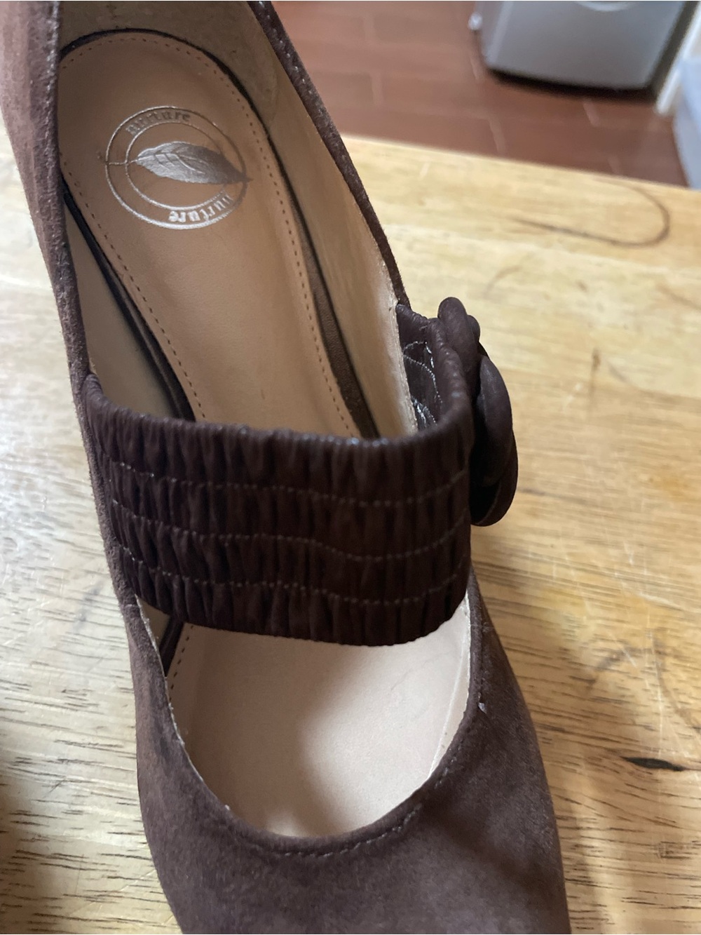 Nurture Madge dark brown suede leather Mary Jane pumps slip on block heel shoe 6 - Picture 13 of 16